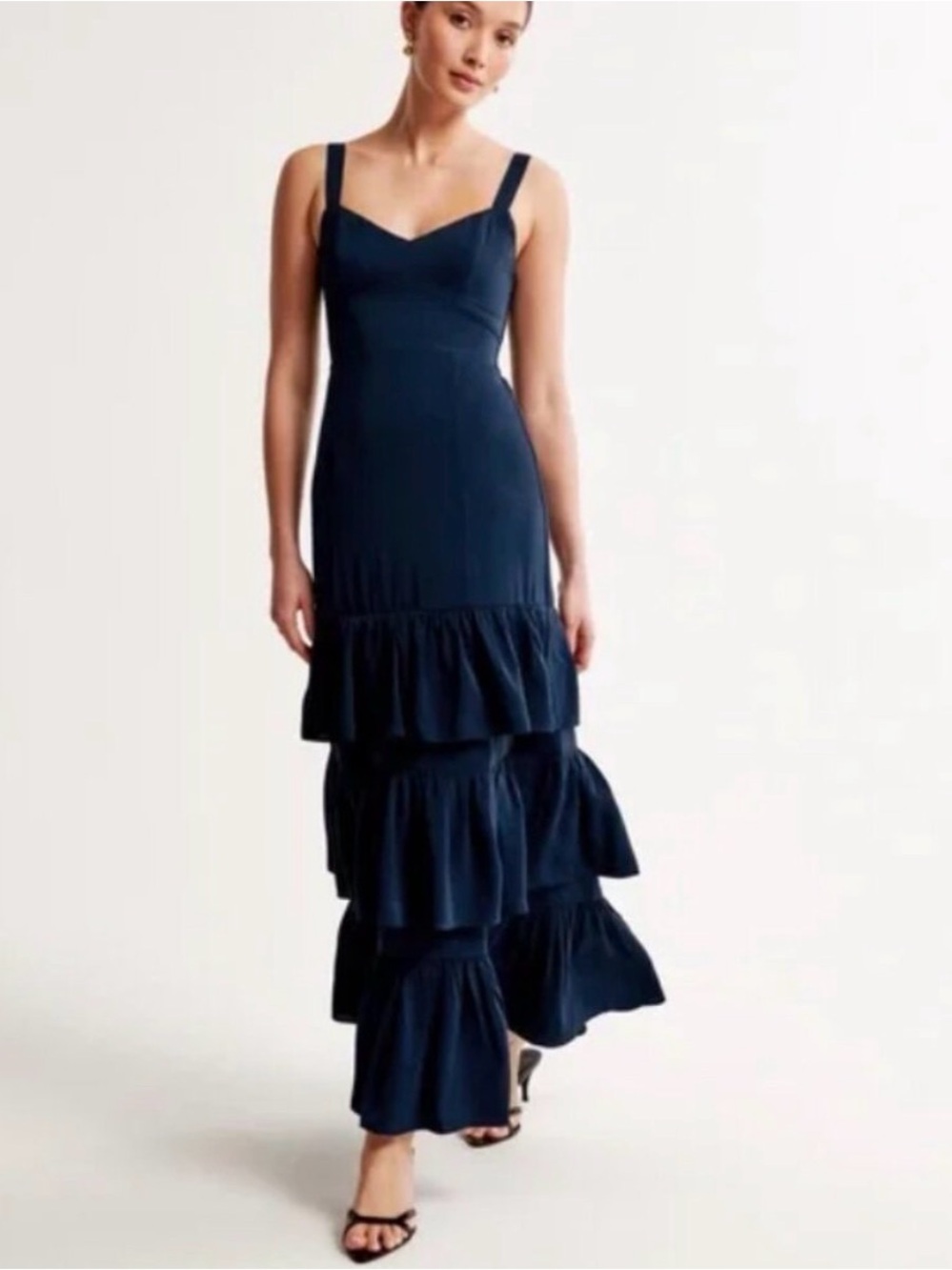 Abercrombie & Fitch - Tiered Ruffle Navy Maxi Dress - NWT - MP